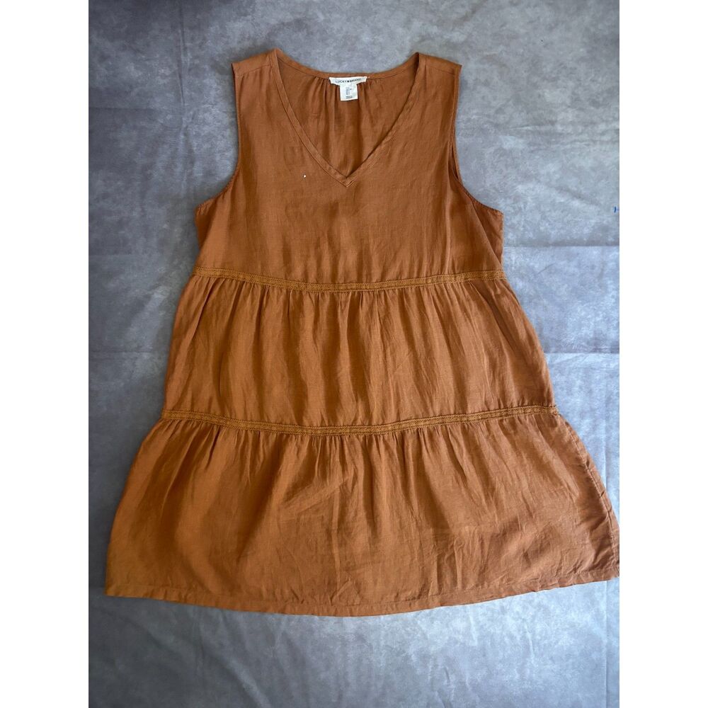Lucky Brand 100% Linen Babydoll Dress - Size Large